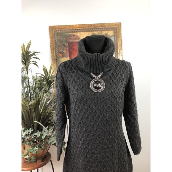 Calvin Klein Women Sweater Dress LG Long Sleeve Pullover Knit Y2K Minimalist - Picture 2 of 11